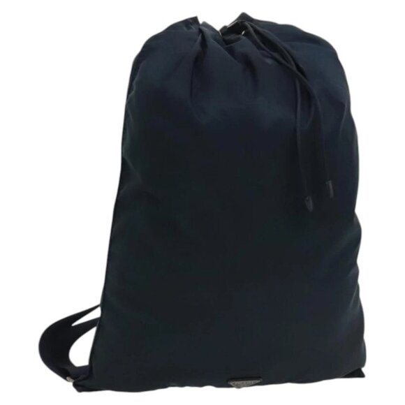 PRADA Backpack Nylon Blue Silver Auth bs26347 - Picture 1 of 15